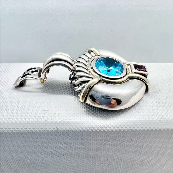 David Yurman Topaz and Tourmaline Enhancer Pendant - Picture 10 of 15